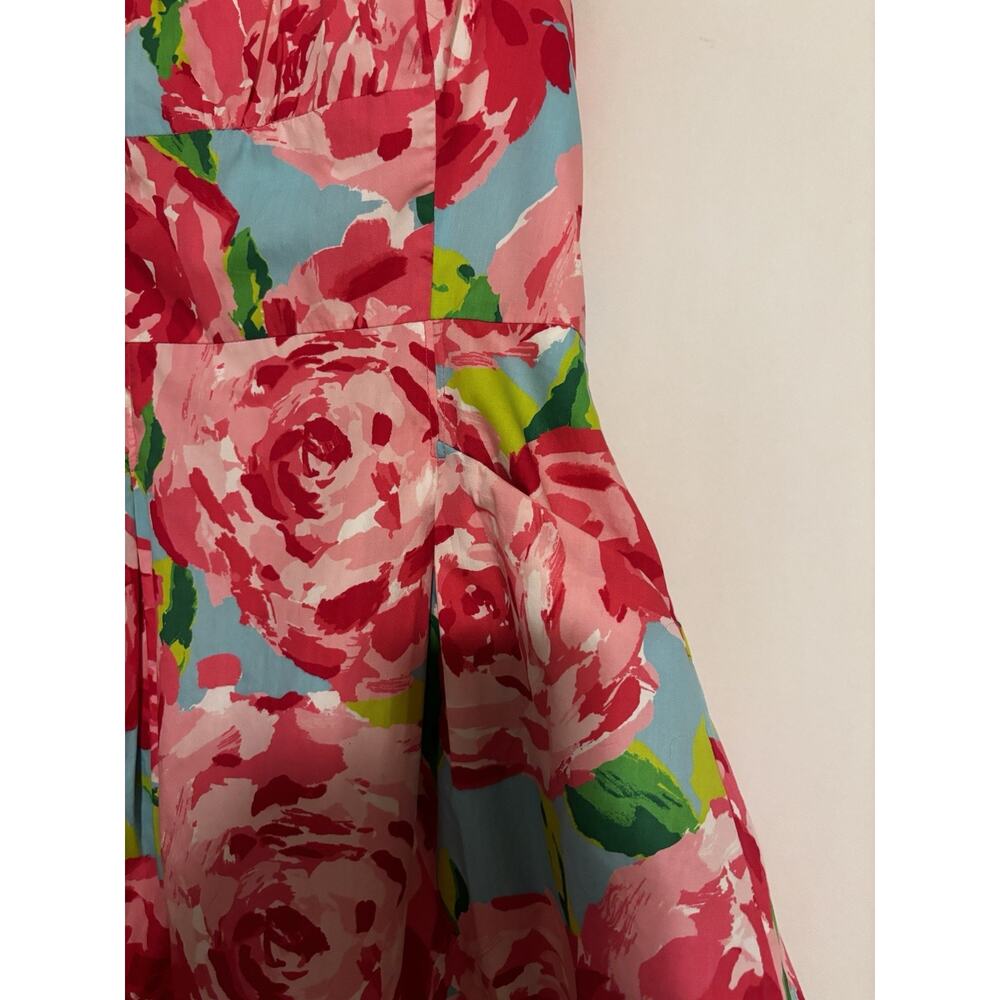 Lilly Pulitzer Dress 0 Orange Floral Fit & Flare Mini Pocket Cocktail - Picture 3 of 9